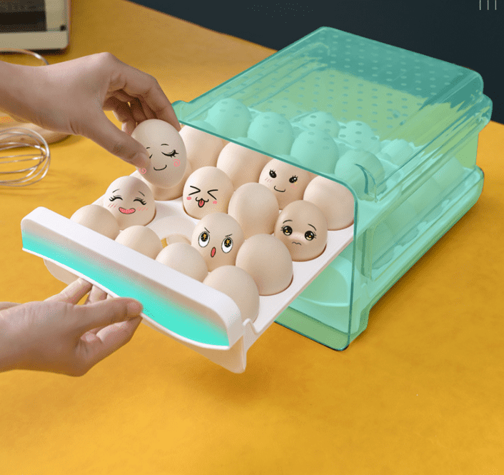 Plastic Stackable 40 Eggs Kitchen Fridge Egg Container.